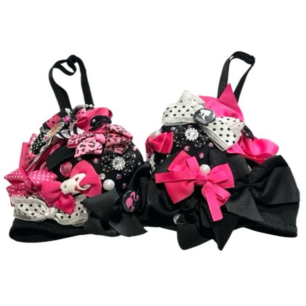 Custom Barbie Pushup Bra 34B Embellished Bling Rave Fun Statement Piece Bralette